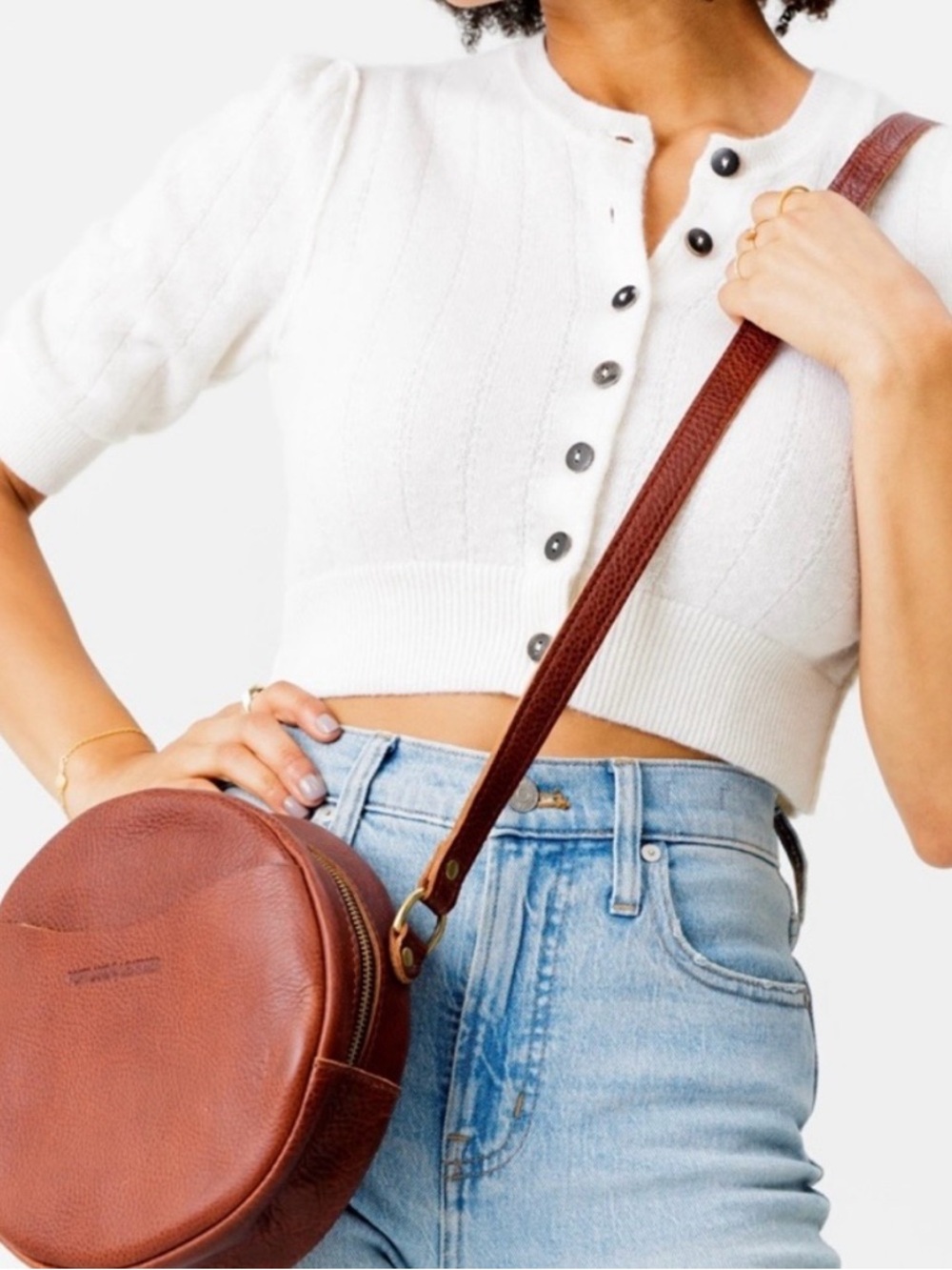Portland Leather Almost Perfect Circle Crossbody Bag - Picture 3 of 8